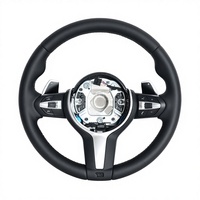 Volants de direction personnalisés en cuir PU et fibre de carbone pour F30/F10/E90/E70/E71/F35/F22/F18/E46/E36/E60/M3/M4/M5 - Style course à 3 branches