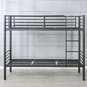 Modern Durable Metal <b>Bunk</b> <b>Bed</b> Divided Split <b>Single</b> <b>Bed</b> Eco-Friendly for Home Hotel School Apartment Bedroom Hospital - Product Image 1