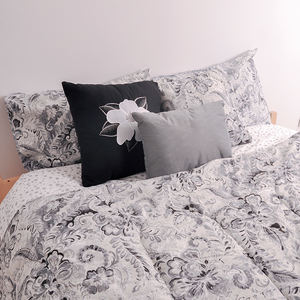 <strong>Luxury</strong> Printed <strong>Black</strong> Floral 10PCS <strong>Bedding</strong> <strong>Set</strong> 75gsm Microfiber Polyester Comforter <strong>Set</strong> - Product Image 2