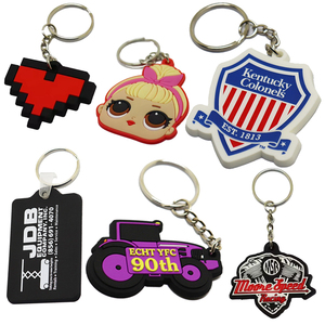 Custom Logo PVC Keychain Soft Rubber Keychains 3D Silicone Keyring Personalized Promotional Keychains & Carabiners