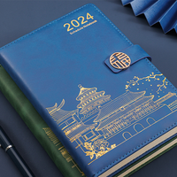 2024 Chine A5 PU cahier en cuir coffret cadeau cadeau créatif de luxe avec Logo personnalisé Style couverture rigide