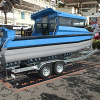 Perahu Pancing Aluminium Deep V Bottom 7.5m Easycraft Harga Pabrik untuk 8 Orang Perahu Laut Pancing