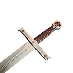 Spada Templare Medievale, Spada da Cavaliere per Esposizione Cinematografica, in Metallo Acciaio Inossidabile, Non Affilata - Product Image 4