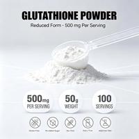 Poudre de glutathion pur végétalien en vrac, réduit, pour blanchir et éclaircir la peau, antioxydant, usage adulte, faible MOQ en sachet, qualité alimentaire
