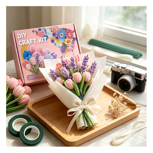 Kit de manualidades DIY, alambre de terciopelo de 10 mm, para proyectos de arte creativo educativo y hermosas creaciones de flores decorativas con alambre de terciopelo. - Product Image 3