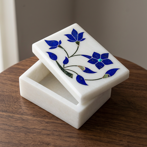 Wholesale Custom Square Marble Jewelry <b>Boxes</b> Handcrafted <b>Rings</b> Earrings Stonecrafts International Model MOP0151 Uttar Pradesh - Product Image 2