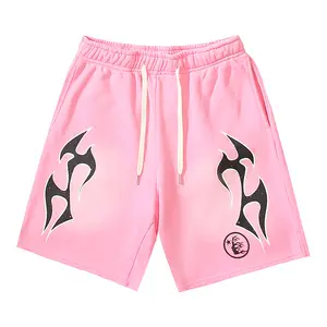 Hellstar High Street 2024 New Logo Retro Pure Fashion Brand Men's and Women's Loose and Thin Cotton Casual Five Cent Shorts