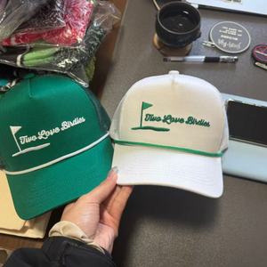 <span class=keywords><strong>Gorras</strong></span> de Béisbol de Malla Blanca y Verde de Alta Calidad OEM, <span class=keywords><strong>Gorras</strong></span> Trucker Personalizadas con Nombre Bordado, Gorra de Golf de 5 Paneles con Cierre a Presión - Product Image 4