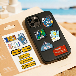 Adesivi per telefono in metallo con tema da viaggio in tutto il mondo biglietto aereo per il paese modello carta d'imbarco tessera in lega etichetta personalizzata - Product Image 6
