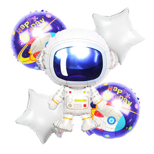 Ballon à air chaud <span class=keywords><strong>spatial</strong></span> astronaute <span class=keywords><strong>vaisseau</strong></span> <span class=keywords><strong>spatial</strong></span> fusée dessin animé 4D terre anniversaire thème fête décoration ballons - Product Image 5