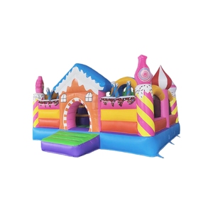 Надувной игровой комплекс для детей: коммерческий надувной батут-замок розового цвета с горкой для помещений - Product Image 1