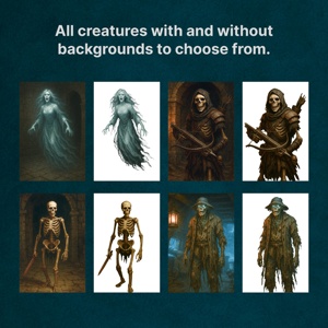 Miniaturas de Papel Imprimibles de Anime OEM ODM, 80 Piezas, Esqueletos, Zombis, Vampiros y Otros, Imprimibles para D&D 5E, Descarga Instantánea - Product Image 5