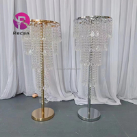 Partie pièce maîtresse décoration quinceanera or métal fleur base centre de table vases pour table de mariage or