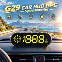 WiiYii G29 Compteur de vitesse GPS HUD pour voiture, boussole, chronomètre de conduite, affichage LED 6 couleurs commutable, support à ventouse