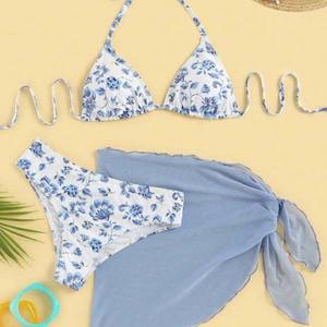 YY5518 2025 Rétro Femmes Sexy Bikini Maillots De Bain Belle Plaid Paisley Imprimer <span class=keywords><strong>Triangle</strong></span> Bikini Ensembles pour Dames Matures - Product Image 4