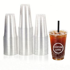 Vasos Desechables Ecológicos de PET con Logotipo Personalizado, 98 mm, 12-24 oz, para Bebidas, Leche, Café, Smoothies, Té Helado - Product Image 1