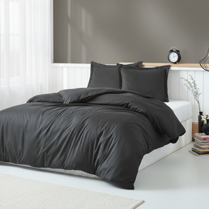 Cotton Box Elegant Stripe Double Duvet Cover <b>Set</b> Satin Anthracite 4pc King Queen Twin Sizes for Bed <b>Comforter</b> Wedding Home Use - Product Image 3