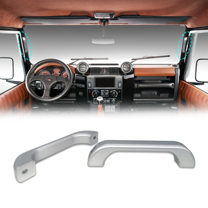 Maniglia di Supporto per Montante A in Lega di Alluminio Argento/Rosso/Nero per Land Rover Defender 90 110 2004-18, Accessori <span class=keywords><strong>Auto</strong></span> - Product Image 1