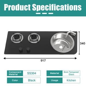 JDA Práctica y Funcional Estufa Doble para RV con Fregadero, Unidad de Cocina Móvil de Acero Inoxidable SS304 para Caravanas, Campers, RVs y <span class=keywords><strong>Vans</strong></span> - Product Image 2