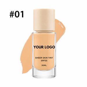 Fond de Teint Hydratant Couvrant avec Logo Personnalisé, Correcteur et Protection <span class=keywords><strong>Solaire</strong></span> 30ml, Maquillage Longue Tenue, Teinte Légère pour la Peau, 21 Couleurs, SPF 55 - Product Image 4