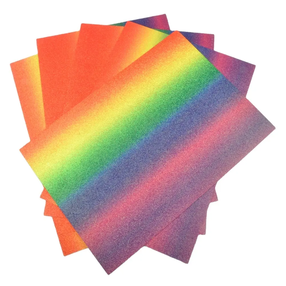 Glanzend Regenboog Nieuwe Ontwerp Patroon Gedrukt A4 Glitter Vellen Papier