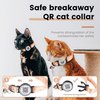 Collier intelligent moderne et élégant en nylon souple pour chats et chiens, étanche, avec code QR NFC en époxy, imprimé classique, fabriqué avec QR intelligent