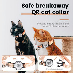 Moderne elegante waterdichte epoxy slimme NFC QR-code halsband voor katten en honden, zacht nylon <span class=keywords><strong>PET</strong></span>-label, klassieke print, gefabriceerd met slimme QR - Product Image 6