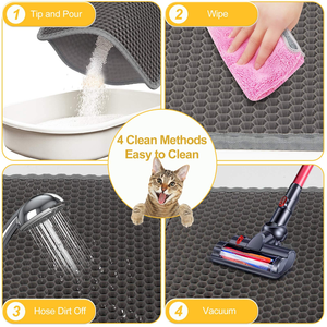 Factory Wholesale Custom Double Layer Litter <b>Mats</b> Water Double Layer Honeycomb Design Washable Eva Premium <b>Cat</b> Litter <b>Mat</b> - Product Image 5