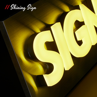 Lettres lumineuses acryliques 3D brillantes personnalisées en acier inoxydable coloré