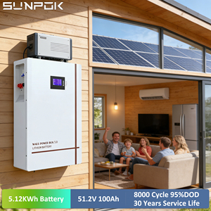 Batería de Litio Solar SUNPOK <span class=keywords><strong>Ess</strong></span> de 10Kwh, 51.2V 100 200 Ah, Batería Lifepo4 de 48V 200Ah 10Kwh para el Hogar, Montada en Pared - Product Image 1