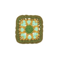 Motif carré au crochet de 9,5 cm, motif granny square multicolore, fleur creuse, appliqué pour vêtements, poches, sacs