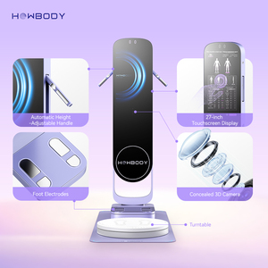 Balance connectée intelligente HOWBODY avec miroir de gym, impédancemètre, mesure <span class=keywords><strong>BMR</strong></span>, masse grasse et musculaire, et fonction thérapie numérique pour le poids corporel et la composition corporelle - Product Image 5