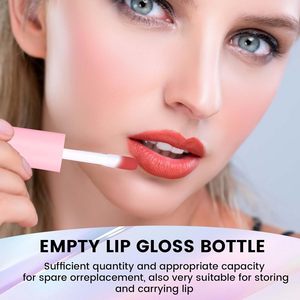 Grand applicateur de gloss à lèvres avec pinceau, tubes de gloss vides avec bouchon, personnalisables et boîte d'emballage cosmétique - Product Image 4