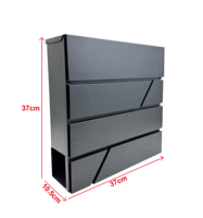 Boîte aux lettres murale en acier galvanisé noir, étanche, antivol, durable, pour extérieur, petite, en métal, revêtement poudré, vente en gros