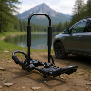 Barre de toit souple J Bar pour kayak, planche de surf, canoë, SUP, planche de ski, fixation supérieure pour voiture, SUV, camion, capacité de 2 kayaks - Product Image 2