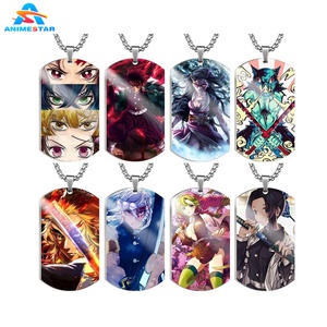 33 Styles Porte-clés <span class=keywords><strong>Demon</strong></span> <span class=keywords><strong>Slayer</strong></span> KamadoTanjirou Inosuke Collier de Guts Porte-clés Noir Poupée Jouet Porte-clés en Métal - Product Image 1