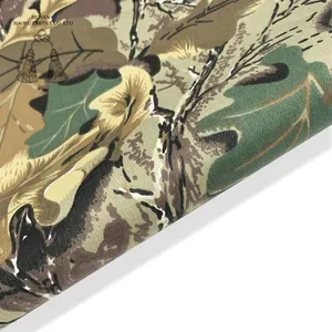 森林狩猎迷彩印花65聚35棉织物枫叶图案印花TC斜纹织物