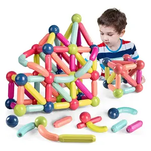 RC Frühschule Lieblingsspielzeug intelligente Bausteine zum zusammenbauen für Kinder magnetischer Stiel Spielzeug bunte magnetische Fidget-Stiele Spielzeug