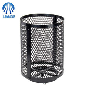 ถังขยะเหล็กแบบขยายได้สำหรับภายนอกอาคาร ฝาปิดแบบเรียบ ความจุ 36 แกลลอน สำหรับโรงเรียนและสวนสาธารณะ ทนน้ำเคลือบด้วยผง - Product Image 4