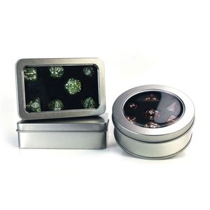 Caja de Metal Redonda Vacía para Dados RPG/DND, con Ventana Transparente y Esponja, Ideal para Regalo - Product Image 2