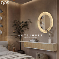 Miroir mural LED en albâtre espagnol de luxe, avec éclairage tactile intelligent, style lustre, pour salle de bain moderne, miroir de maquillage avec lumière intégrée