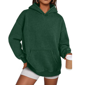 Sweat-shirts à capuche surdimensionnés pour femmes en coton 80% et polyester 20%, sweats à capuche lourds, pulls vintage lavés, 2025 - Product Image 3