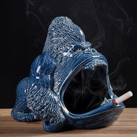 Cendrier en résine King Kong Gorille, fait main et peint à la main, décoration amusante pour la maison et le salon, cadeau souvenir, vente en gros