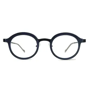 Fashion vintage round acetate metal combined optical eye glasses frames from China supplier