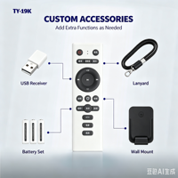 Control Remoto Universal Inteligente para TV LED KEYUAN TY-19K con Código Fijo Anti-Impactos, Plástico ABS y 4 Botones