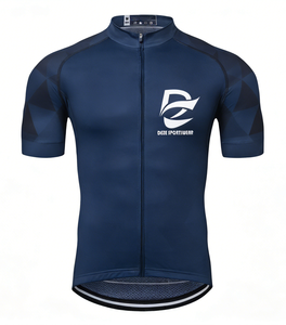 Maillot de cyclisme minimaliste bleu marine à manches courtes, léger, doux pour la peau, idéal pour le vélo de route quotidien, l'entraînement de base et les trajets nocturnes - Product Image 2