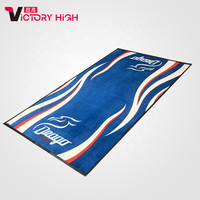 Tapis de présentation pour équipe de course moto, logo personnalisé imprimé, tapis de boxe antidérapant avec base en caoutchouc, tapis de sol en nylon, résistant à l'eau et adapté aux animaux domestiques