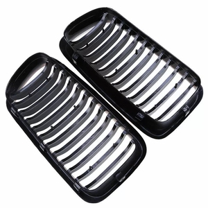 Pour BMW <span class=keywords><strong>E38</strong></span> 740i 740iL 750iL 4DR pare-chocs avant radiateur <span class=keywords><strong>calandre</strong></span> noir brillant - Product Image 3