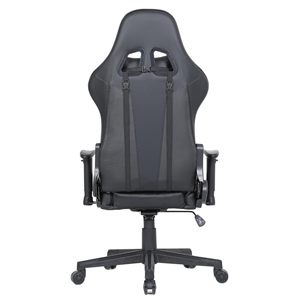 Chaise de jeu ergonomique moderne noire pivotante, élévateur inclinable, support en métal de haute qualité, fonction de massage en cuir, chaise de bureau à domicile - Product Image 2