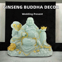 Ornements Bouddha en Résine, Statue de Bouddha Maitreya Ruyi de la Fortune, Peinte à la Main, Objets Artistiques pour la Maison, Salon